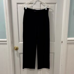 St. John Basics Santana Knit Wide Leg Pants Size 4 Black Pull On Elastic Waist
